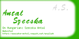 antal szecska business card